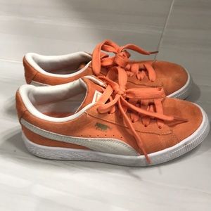 Orange Puma Tennis Shoes